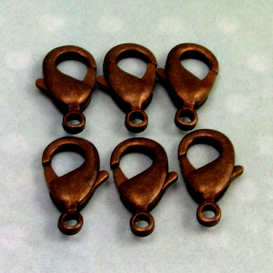 Lobster Clasp 15 MM Trinity Brass Vintage Patina  6 Pc. VP132