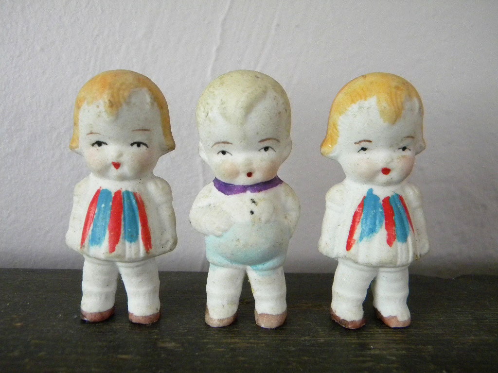 Three Little Vintage Bisque Dolls