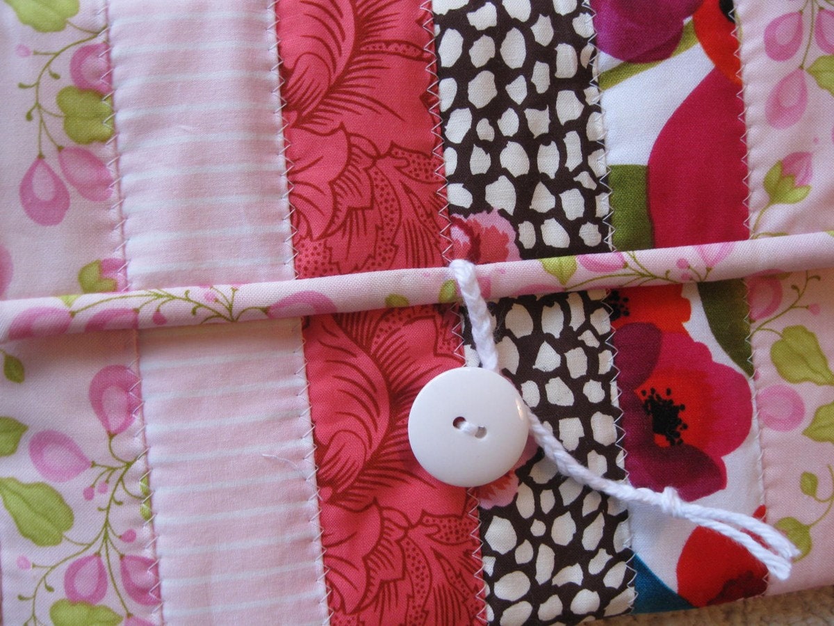 Colorful Bright Spring e-Reader Case, Clutch, Cosmetic Case, Patchwork Pouch, Small Bag, Handmade