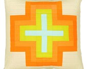 Modern throw pillow - Blue Cross