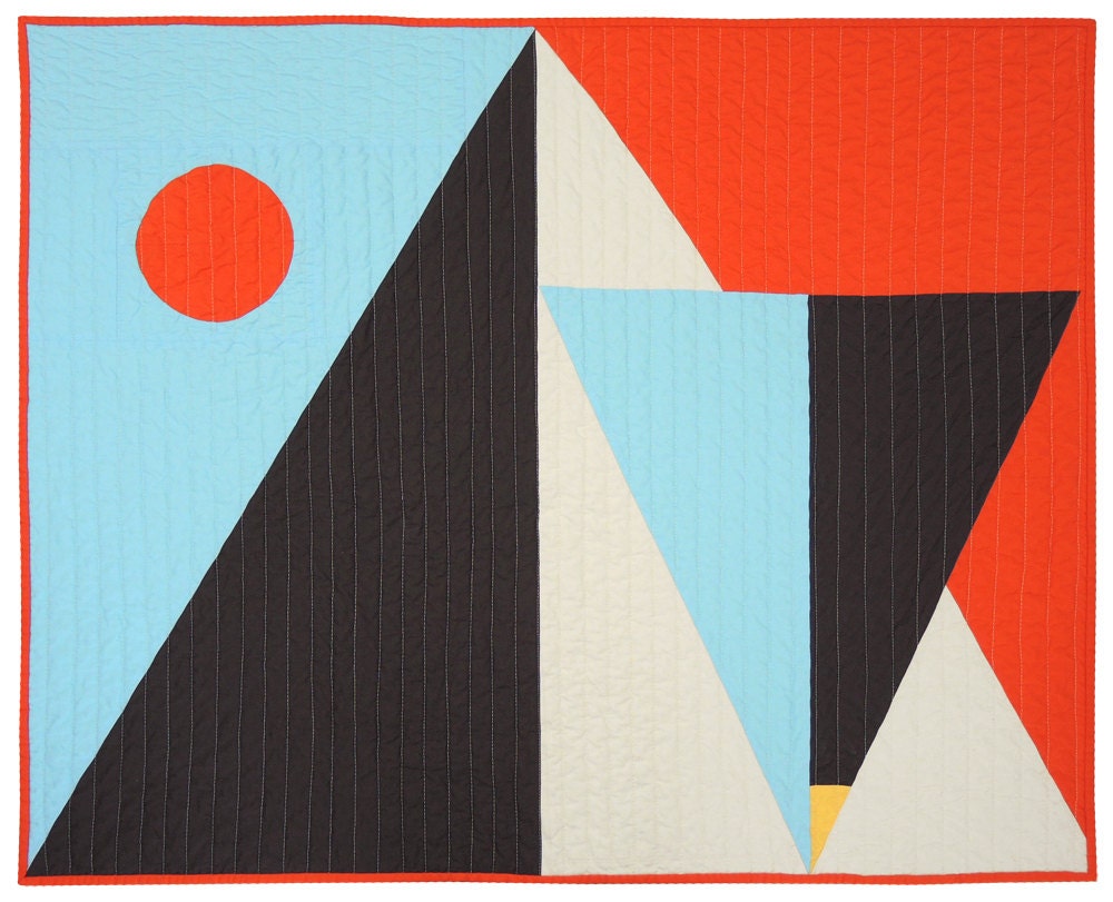 Modern Geometric Unisex Quilt - Yellow Point