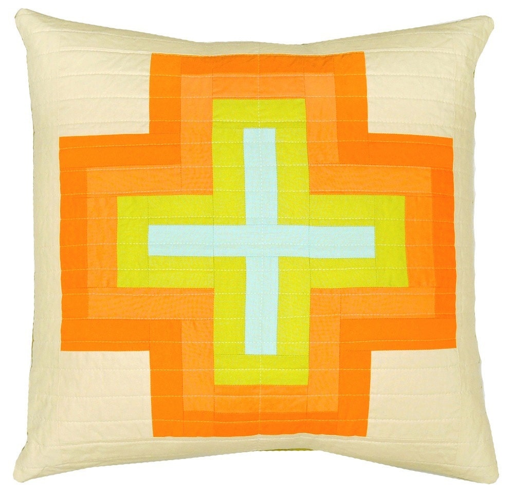 Modern throw pillow - Blue Cross