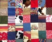 Vintage style cowboy baby quilt with myriad of fun western prints finished to order