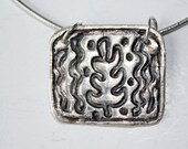 metal clay leaf pendant