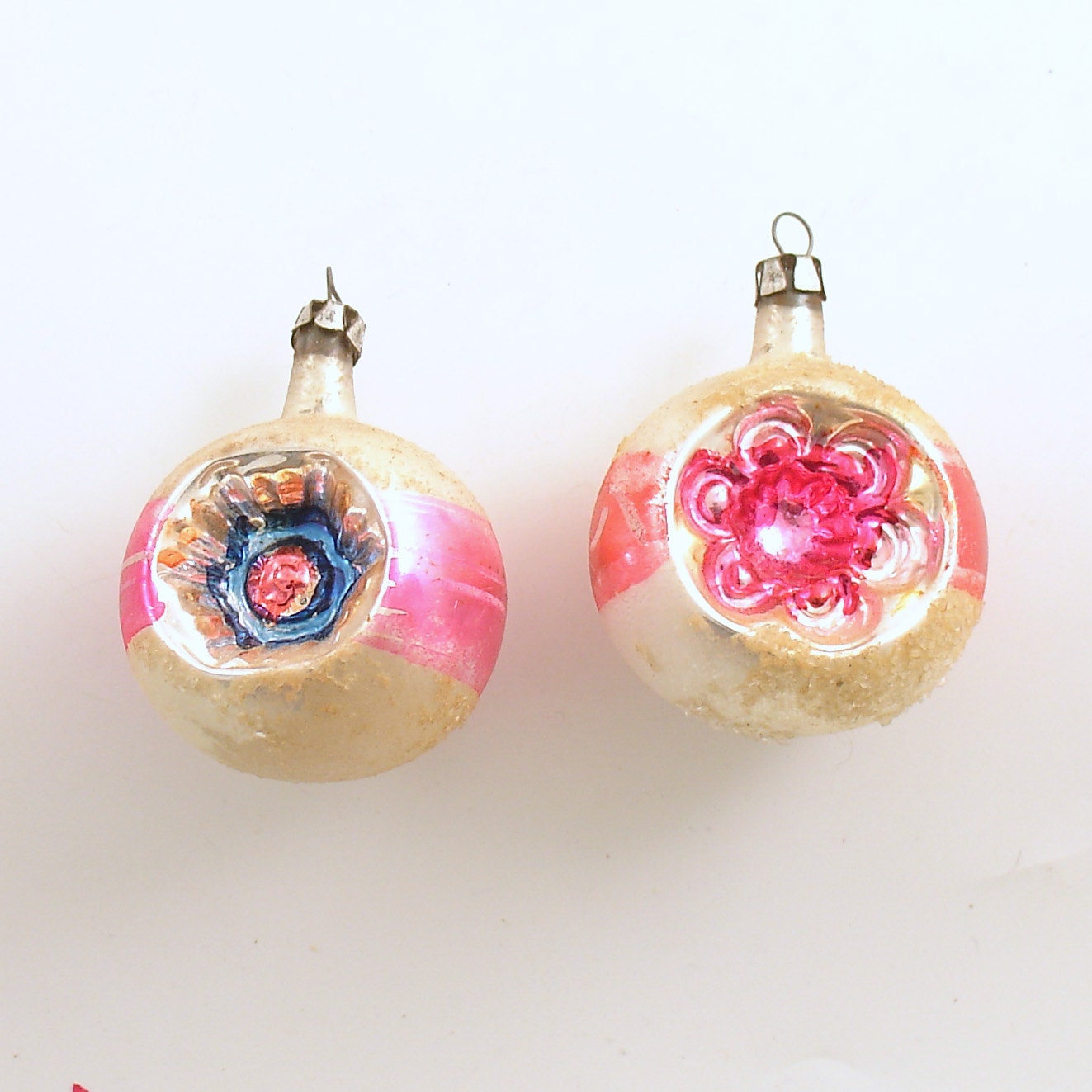 Vintage Glass Christmas Ornaments Indents