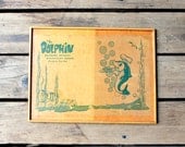 Vintage Retro Restaurant Serving Tray / Wood, Advertising, Fish