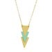 Triangle necklace - arrow - mint - gold