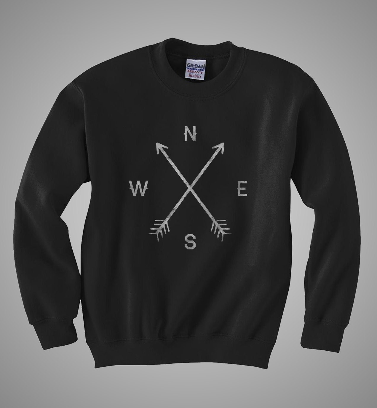 Compass unisex crew neck sweatshirt