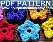 PDF Crochet Pattern - STAR Flower Applique Motif Crochet PATTERN