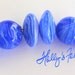 Blue Feather Mini Glass Bead Set Blue Creamy White Swirl disks & rounds