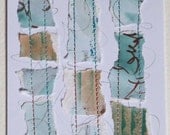 Unique Original Collage with Stitch, Colour Study, Textile Art, Collage, OOAK, Paper,