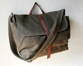 The Day Pack in Stone Waxed Canvas and Leather // Organic Cotton Lining