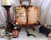 Witchs Brew Macbeth spell potion book prop Halloween Alchemy Apothecary eye newt frog