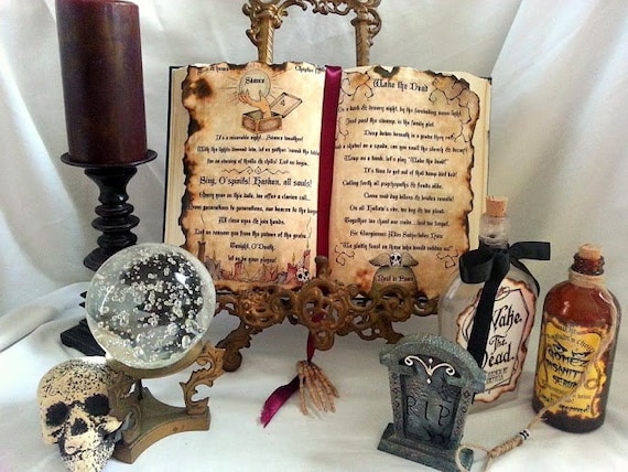 ADDAMS family SEANCE Spell incantation Wake the Dead altered BOOK prop