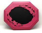 Chalkboard Frame Hot  Pink 5x7 Painted Frame with Leaves