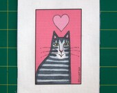 Tabby Cat...  DIYFabric Craft Panel Quilt Block for Sewing Projects