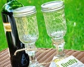 Southern Stemware, Mason Jar Redneck Wine Glasses, set of 2 with recipe cards
