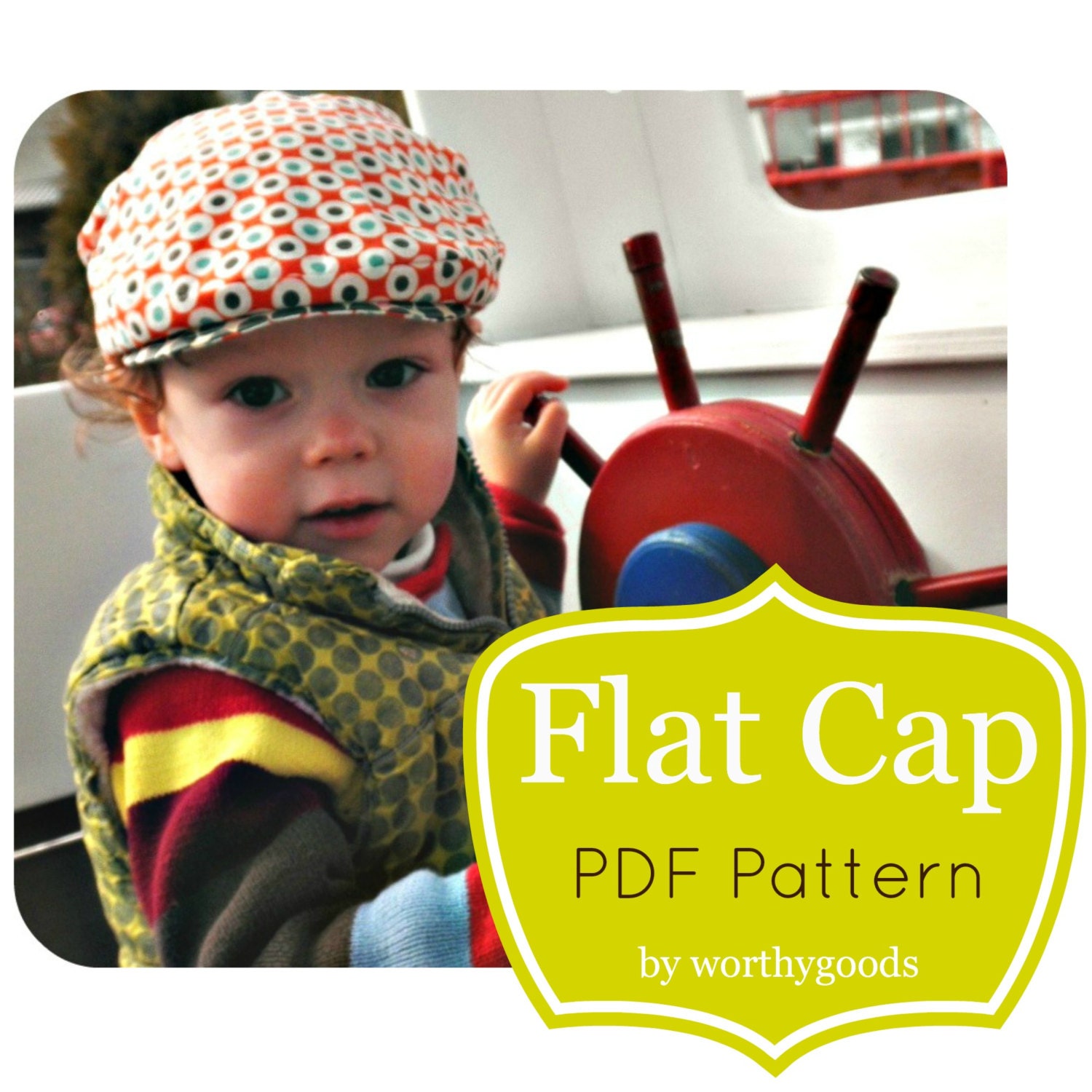 Newsboy Hat PDF Pattern - Boys Baby Toddler Flat Cap in 4 Sizes from 6 Months to Pre-Teen - Childrens Hat Sewing Pattern
