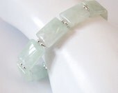Serpentine New Jade Bracelet Sterling Silver, Pastel Green Soo Chow