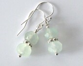 Serpentine New Jade Earrings, SilverFilled, Soo Chow Celadon Green