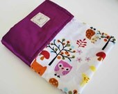 LYLAH  BABY BLANKET.... Forest friends minky print with soft silky satin..... Beautiful soft comforting fabrics for baby