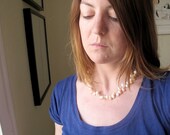 PEARLS // White and pink pearls necklace with sterling silver clasp