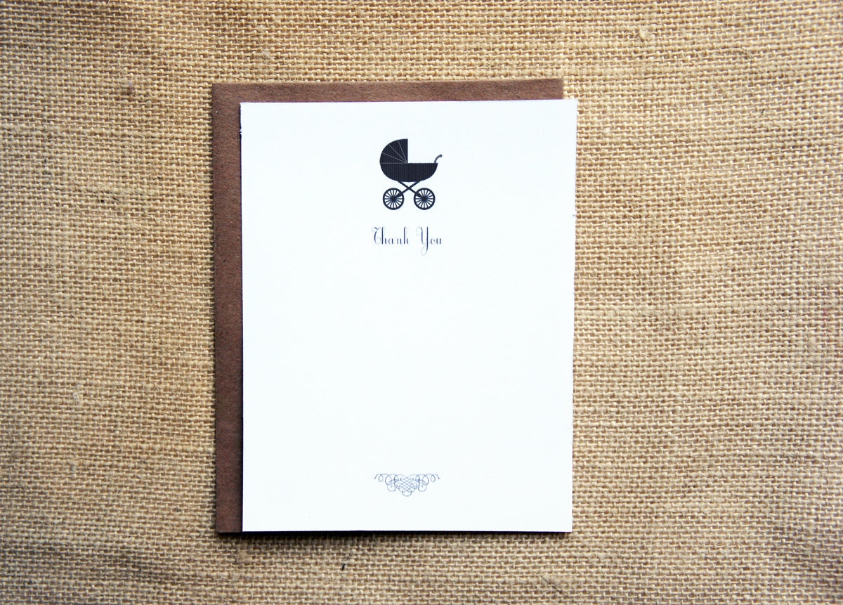 Classic Stroller Thank You Cards