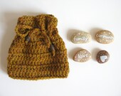 Hand Painted Mantra Stones with Crocheted Pouch for Family, Community, Love