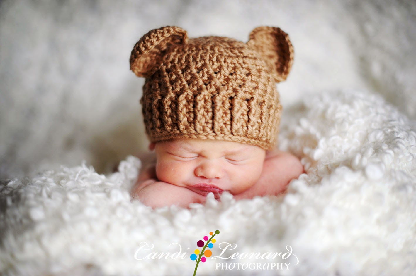 PDF Crochet Pattern - Teddy Bear Hat (sizes Newborn to 12 months) - TheCrochetSisters