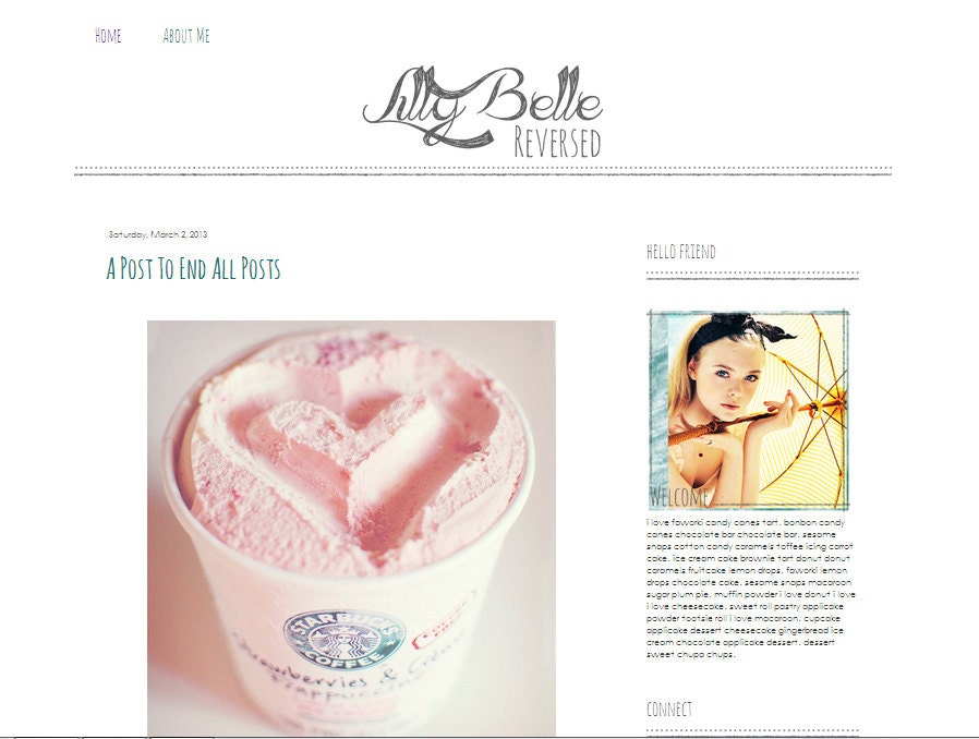 Premade Blogger Template Lilly Belle 2