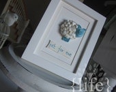 Quilled Sheep Decor Frame - just for ewe blue and antique white side facing