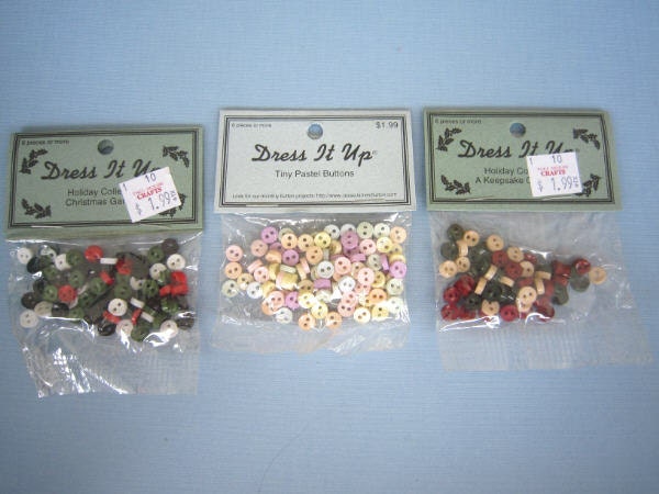 Tiny Little Buttons - Dress it Up - Doll or Baby Size - Price per Package