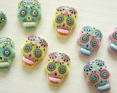6 pcs Mexican Skull Cabochon (20mm26mm) IK108