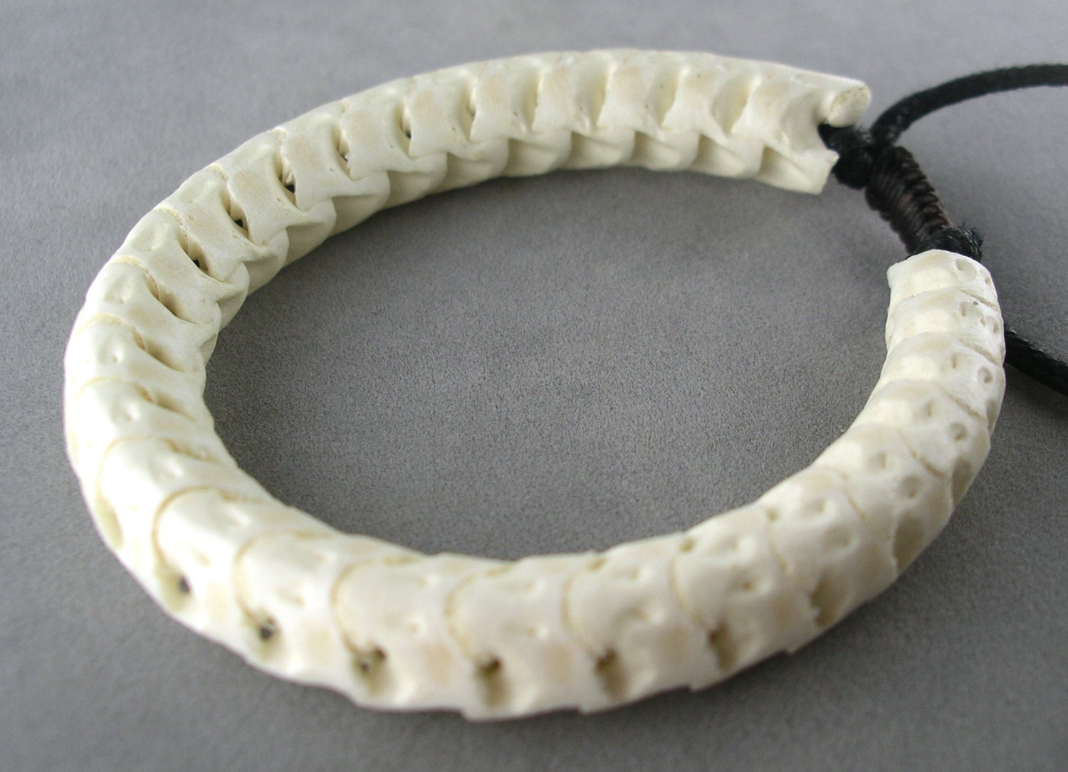 white snake bone bracelet macrame