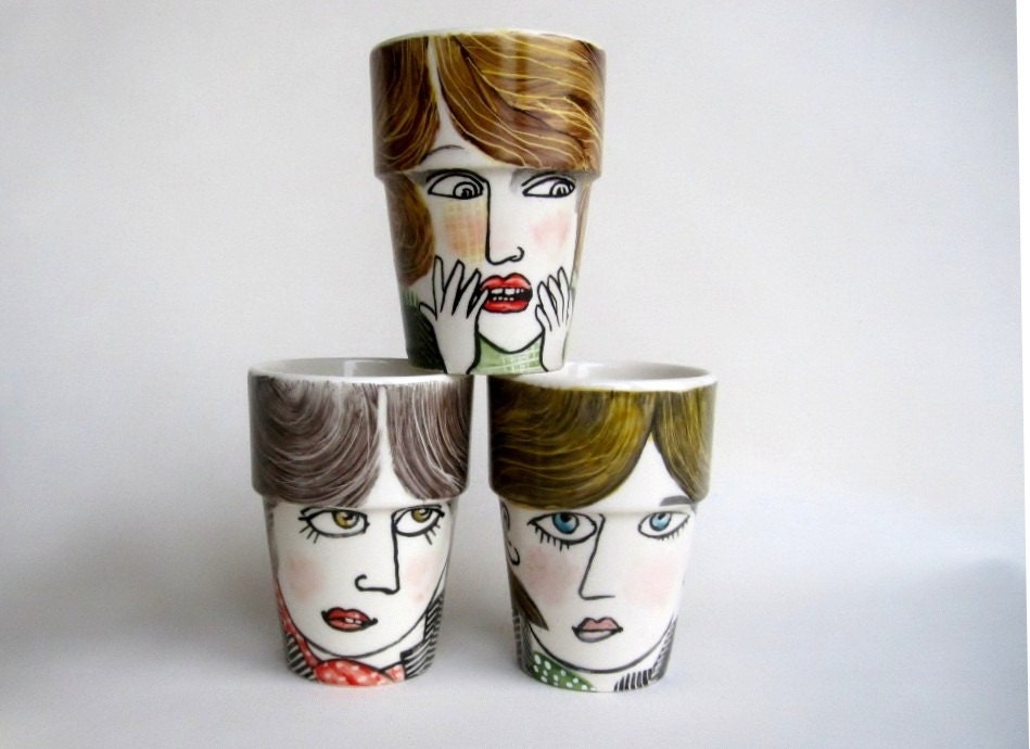 Aurelia - Handpainted earthenware mug  - ready to ship
