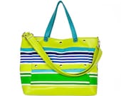 Archive Tote Bag in Malibu Stripes - Summer Vegan Beach Collection - Ready to Ship