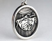 Drama Mask Necklace Custom Sterling Silver Jewelry