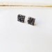 S O U T H - tiny sparkling square cut black druzy stud earrings
