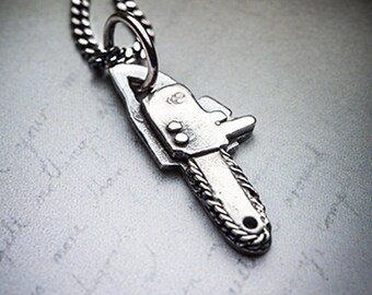 Tiny But Deadly CHAINSAW necklace