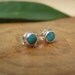 Handmade Turquoise Sterling Silver Studs Post Earrings 4mm