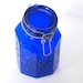Cool Cobalt Blue Pressed Flower Glass Vintage Jar