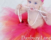 Hot Pink tutu, Baby girl Birthday dress up or portrait photo prop, you choose size newborn, 3,6,9,12,18, up to 24 months- TROPIC TWIST