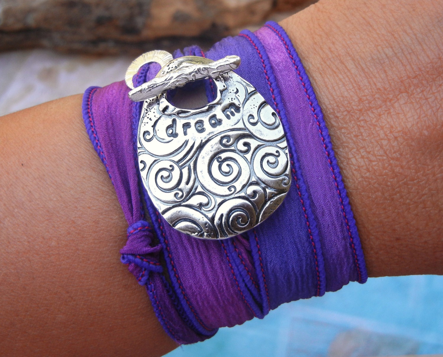 Graduation Gift Jewelry, Graduate Silk Ribbon Wrap Bracelet, Graduation Jewelry, STERLING SILVER Inspirational Quote Jewelry, Gift Under 50