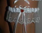 Military Army soldier  Wedding Bridal Garter set heart love lace