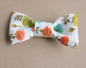 newborn baby toddler girls fabric bow alligator clip - vintage floral