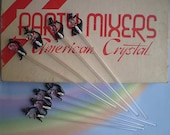 Vintage 50s Crystal Swizzle Sticks Party Mixers in Box - TheSpectrum