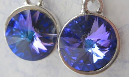 Swarovski heliotrope crystal earrings sparkle