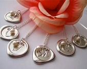 The DORINDA Wax Seal monogram initial pendant with charms in pewter w/necklace