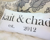 Throw Pillow Personalized Pillow Lumbar Cover White Cotton- Made to Order- Pillow Insert Not Included