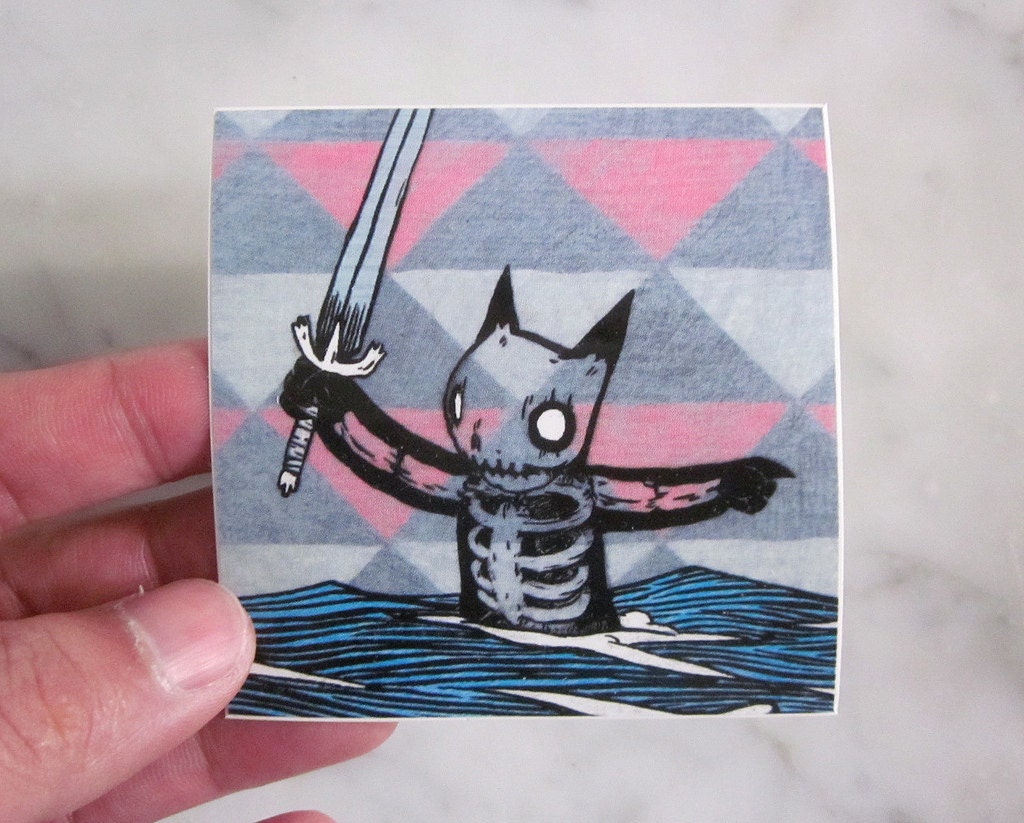 Skeleton Cat Sticker